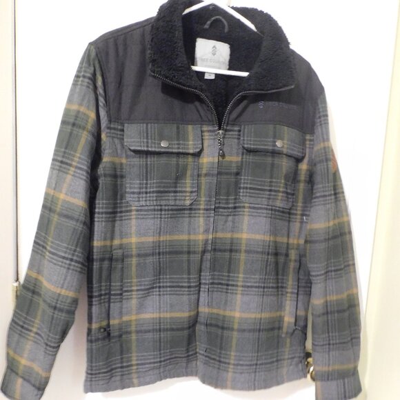 Mens Free Country Plush lined Plaid Flannel Jacket   Sz M - Picture 1 of 4